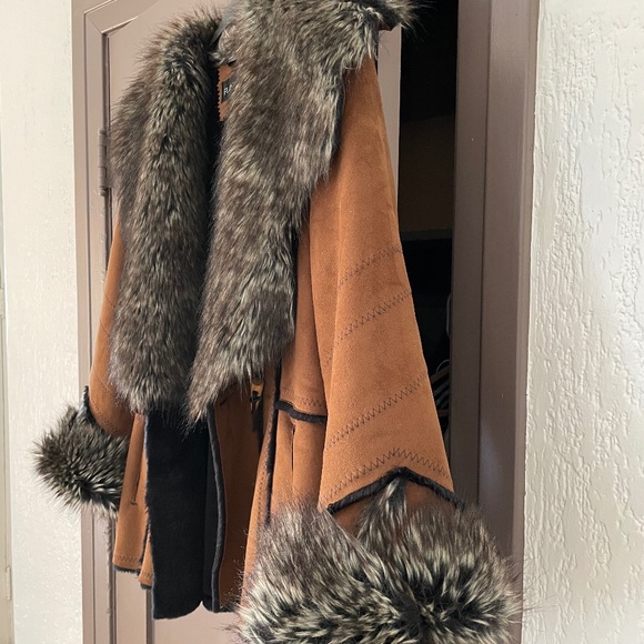 Faux Fur & Suede Jacket Bohemian Style Excellent Condition by PLATINUM - Picture 7 of 11